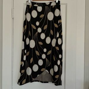 Anthropologie Maeve Black and Cream High-Low Skirt